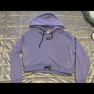 Pink Victoria’s Secret crop top hoodie